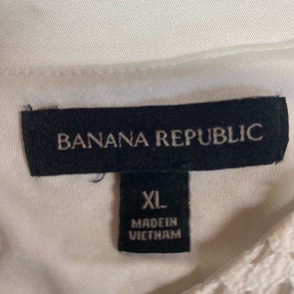 Banana Republic Cream Eyelet 3/4 Length Sleeve Lined Blouse Women’s XL - Picture 3 of 5